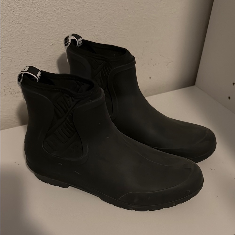 UGG Black Rubber Ankle Boots